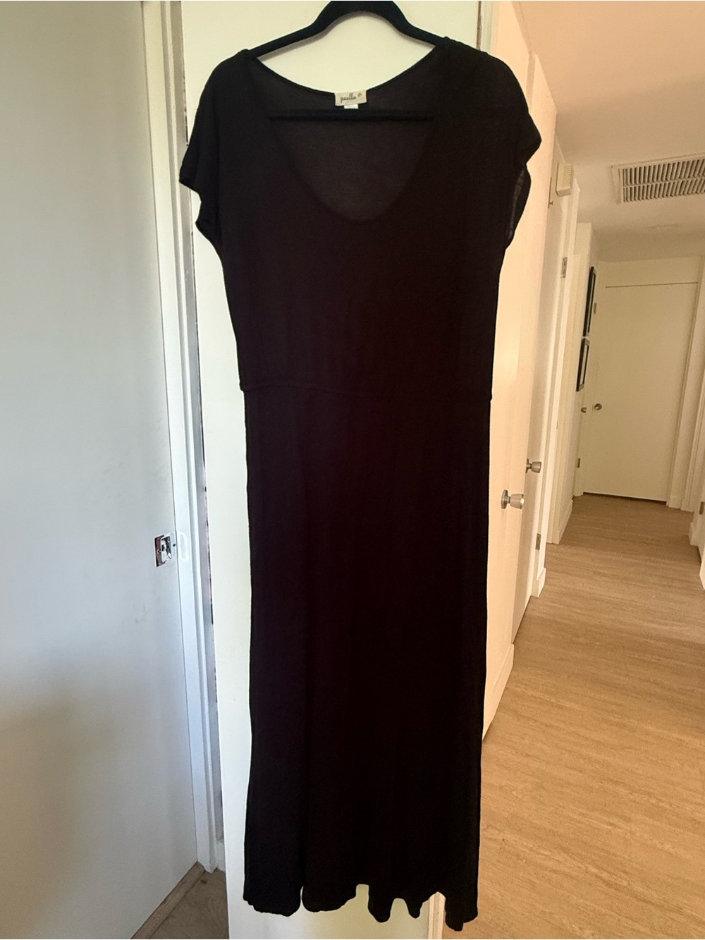 Puella Black Maxi Dress with Scoop Neck